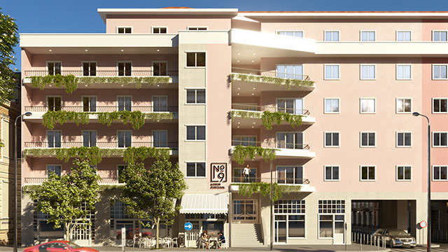 3D exterior photo of No.9, Lisbon, Portugal